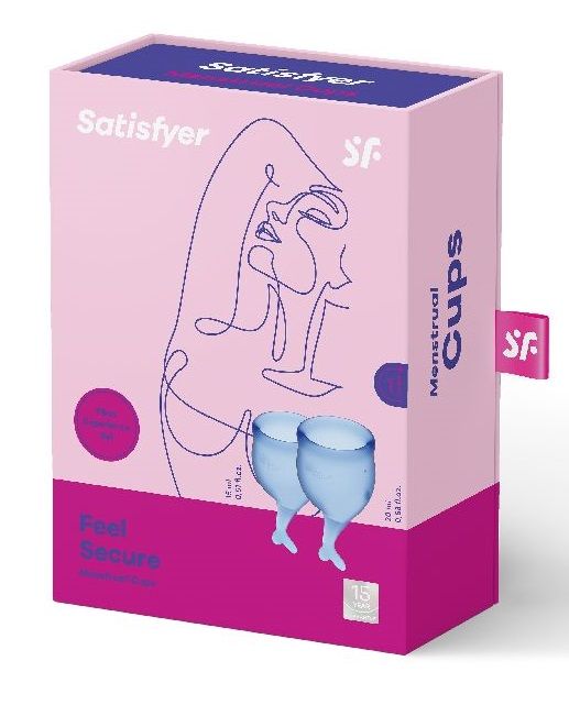 Набор синих менструальных чаш Feel secure Menstrual Cup - Satisfyer - купить с доставкой в Саратове