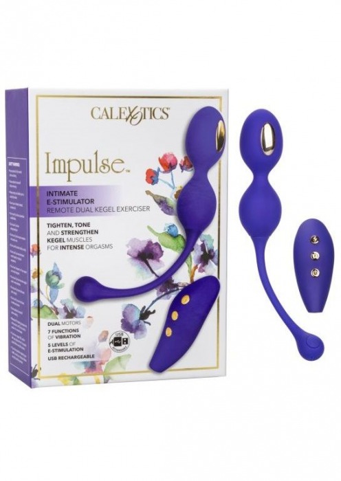 Фиолетовые виброшарики с электростимуляцией Impulse Intimate E-Stimulator Dual Kegel - California Exotic Novelties - купить с доставкой в Саратове