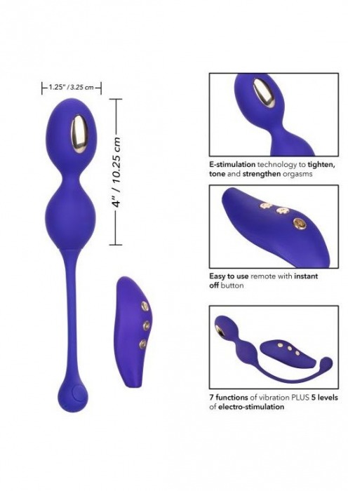 Фиолетовые виброшарики с электростимуляцией Impulse Intimate E-Stimulator Dual Kegel - California Exotic Novelties - купить с доставкой в Саратове