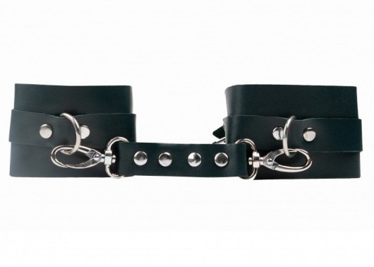 Изумрудные кожаные наручники - Джага-Джага - купить с доставкой в Саратове