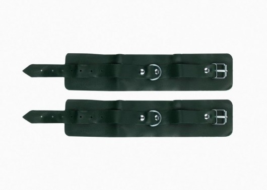 Изумрудные кожаные наручники - Джага-Джага - купить с доставкой в Саратове