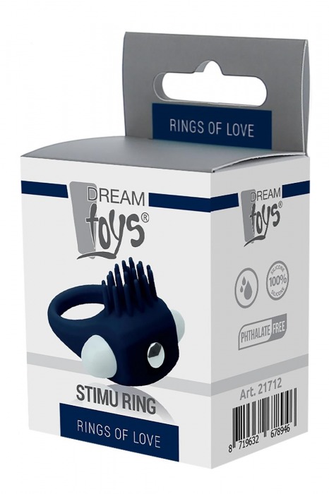 Синее эрекционное виброкольцо STIMU RING - Dream Toys - в Саратове купить с доставкой