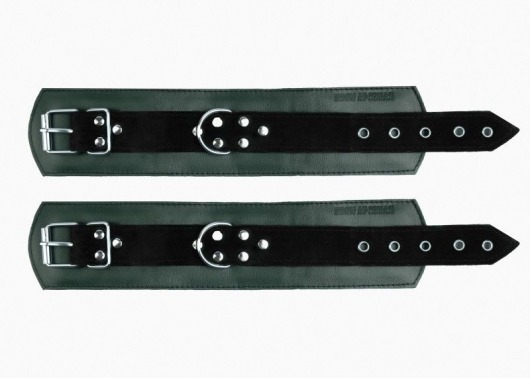 Изумрудные наручники с фиксацией на двух карабинах - Джага-Джага - купить с доставкой в Саратове