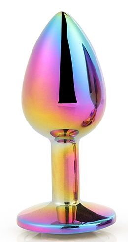 Голографическая анальная втулка с радужным кристаллом - 7,1 см. - Dream Toys - купить с доставкой в Саратове
