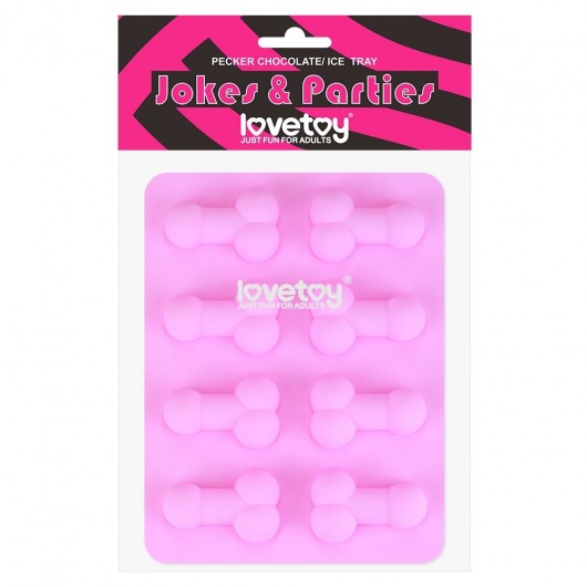 Розовая формочка для льда и шоколада Pecker Chocolate/Ice Tray - Lovetoy - купить с доставкой в Саратове