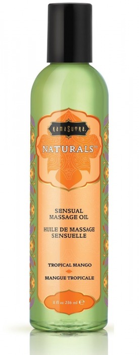 Массажное масло Naturals Tropical Mango с ароматом манго - 236 мл. - Kama Sutra - купить с доставкой в Саратове
