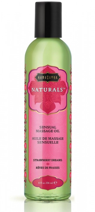 Массажное масло Naturals Strawberry Dreams с ароматом клубники - 236 мл. - Kama Sutra - купить с доставкой в Саратове