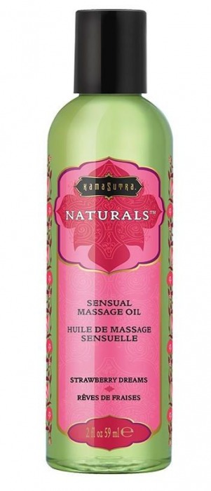 Массажное масло Naturals Strawberry Dreams с ароматом клубники - 59 мл. - Kama Sutra - купить с доставкой в Саратове
