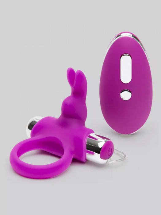 Лиловое виброкольцо с пультом ДУ Remote Control Cock Ring - Happy Rabbit - в Саратове купить с доставкой