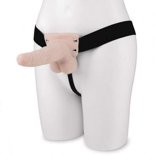 Телесный перезаряжаемый вибрострапон - 18 см. - Lux Fetish - купить с доставкой в Саратове