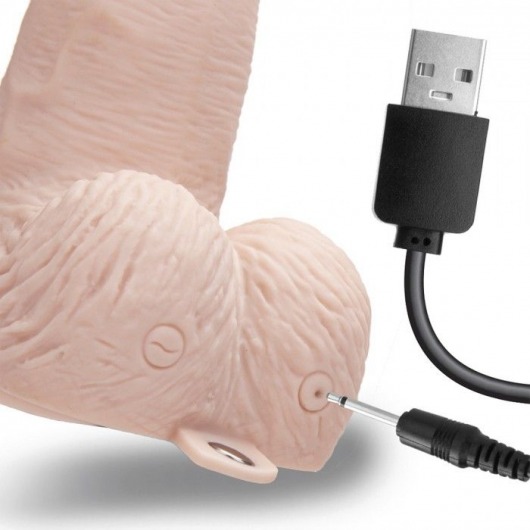 Телесный перезаряжаемый вибрострапон - 18 см. - Lux Fetish - купить с доставкой в Саратове