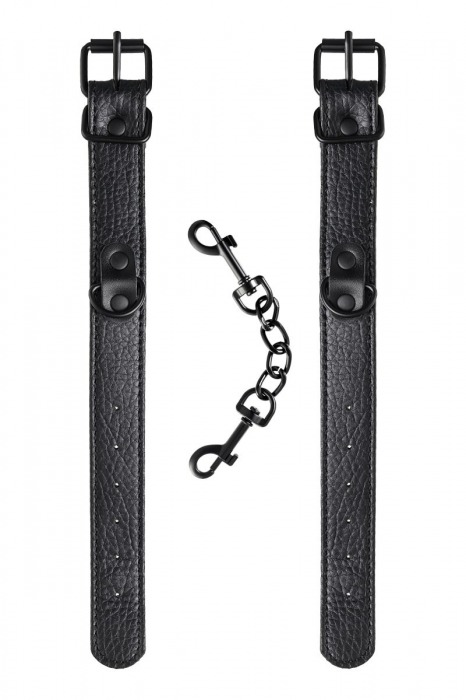 Узкие черные наручники на сцепке - ToyFa - купить с доставкой в Саратове