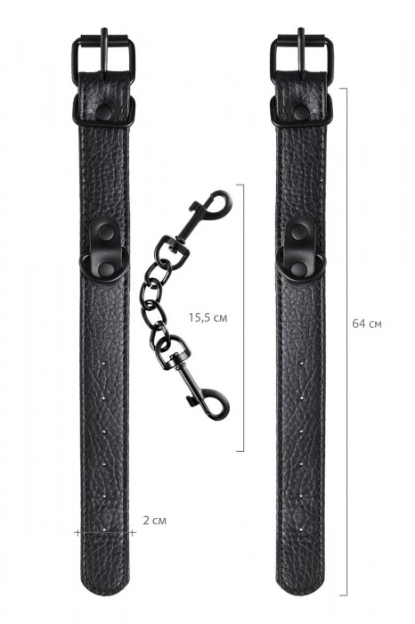 Узкие черные наручники на сцепке - ToyFa - купить с доставкой в Саратове