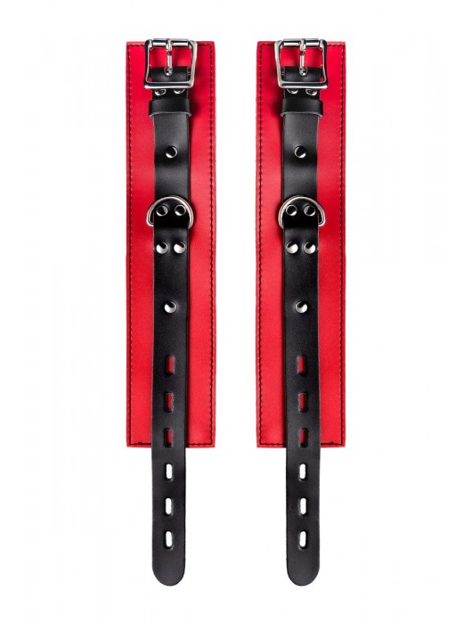 Красно-черные оковы на ноги из кожи - ToyFa - купить с доставкой в Саратове