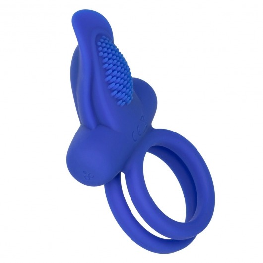 Синее перезаряжаемое эрекционное кольцо Silicone Rechargeable Dual Pleaser Enhancer - California Exotic Novelties - в Саратове купить с доставкой