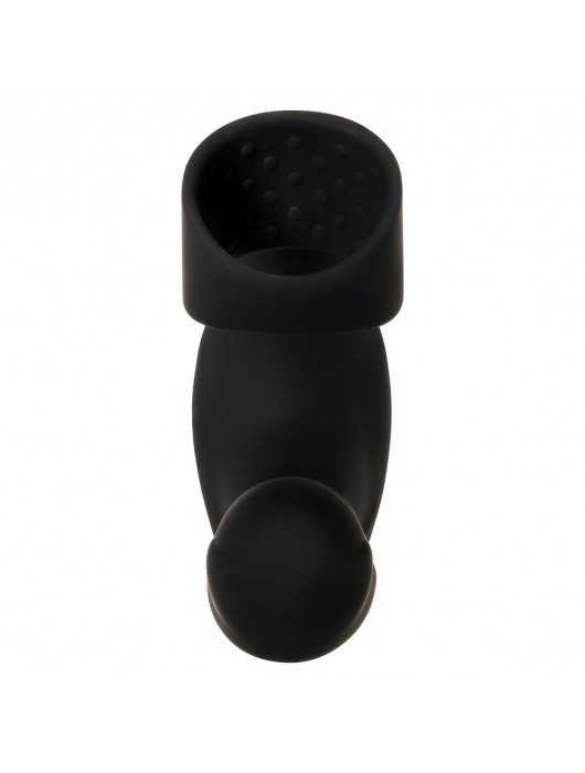 Черный вибромассажер простаты с эрекционным кольцом Strapped   Tapped - Zero Tolerance - в Саратове купить с доставкой