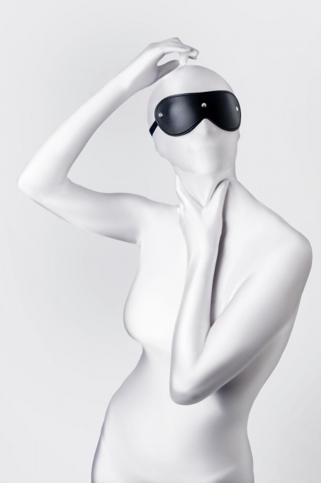 Черная кожаная маска Anonymo с мягким подкладом - ToyFa - купить с доставкой в Саратове