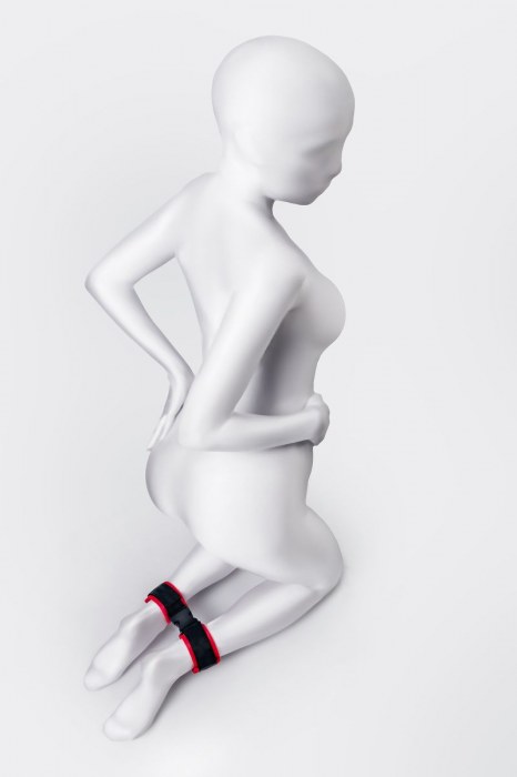 Красно-черные велюровые оковы Anonymo - ToyFa - купить с доставкой в Саратове