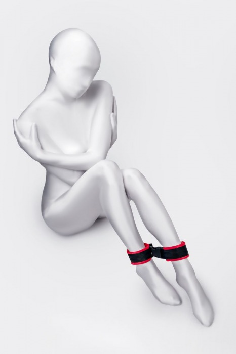 Красно-черные велюровые оковы Anonymo - ToyFa - купить с доставкой в Саратове