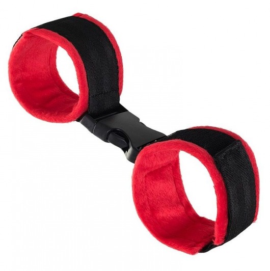 Красно-черные велюровые оковы Anonymo - ToyFa - купить с доставкой в Саратове Красно-черные велюровые оковы Anonymo - ToyFa - купить с доставкой в Саратове