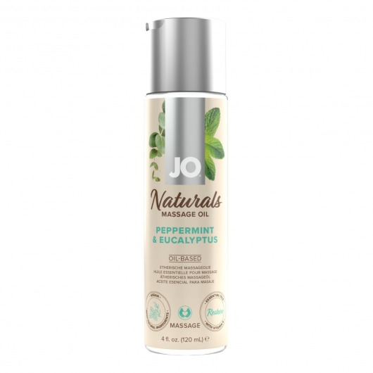 Массажное масло с ароматом перечной мяты и эвкалипта JO Naturals Peppermint   Eucalyptus - 120 мл. - System JO - купить с доставкой в Саратове