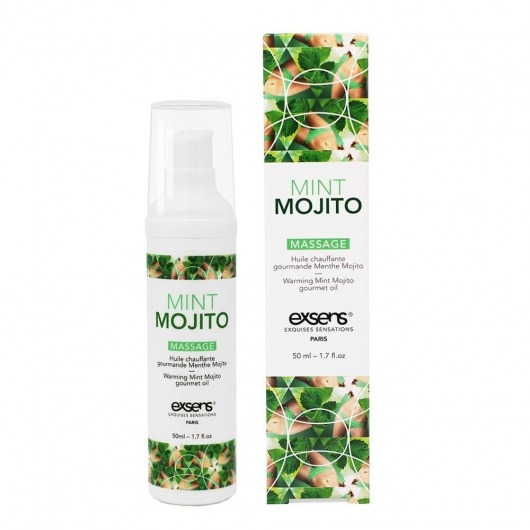 Разогревающее массажное масло с ароматом мохито Gourmet Mint Mojito - 50 мл. - Exsens - купить с доставкой в Саратове