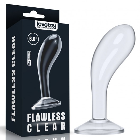 Прозрачный стимулятор простаты Flawless Clear Prostate Plug - 15 см. - Lovetoy - в Саратове купить с доставкой