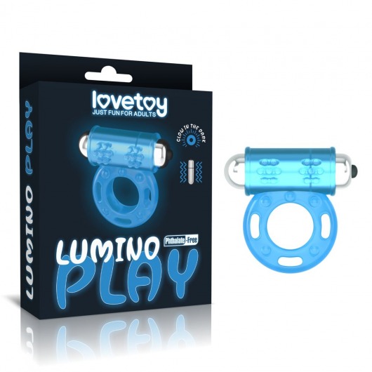 Голубое, светящееся в темноте эрекционное виброкольцо Lumino Play Vibrating Penis Ring - Lovetoy - в Саратове купить с доставкой