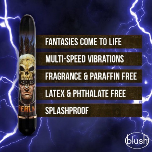 Синий классический вибратор Knight - 17,7 см. - Blush Novelties