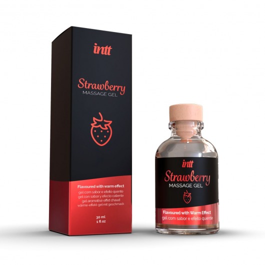 Массажный гель с ароматом клубники Strawberry - 30 мл. - INTT - купить с доставкой в Саратове