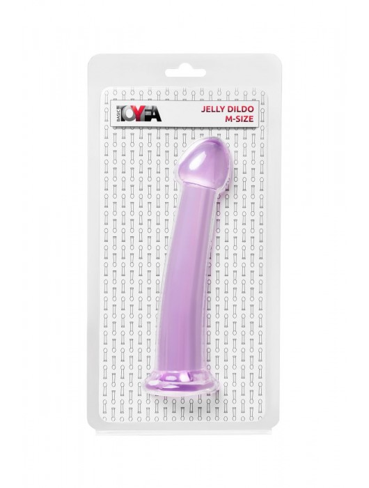 Фиолетовый фаллоимитатор Jelly Dildo M - 18 см. - Toyfa Basic