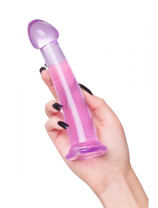 Фиолетовый фаллоимитатор Jelly Dildo M - 18 см. - Toyfa Basic