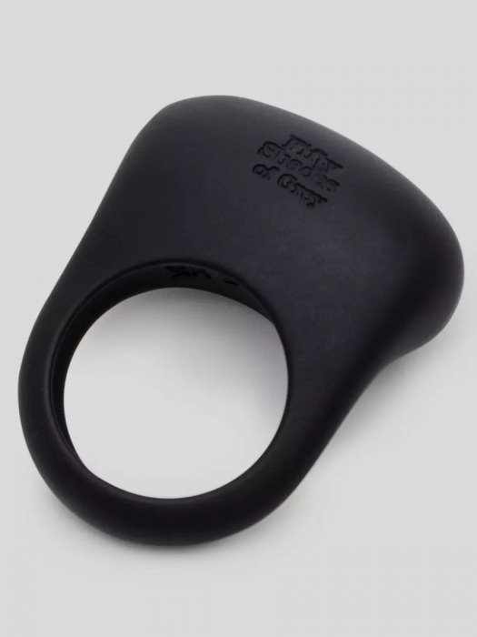 Черное эрекционное виброкольцо Sensation Rechargeable Vibrating Love Ring - Fifty Shades of Grey - в Саратове купить с доставкой