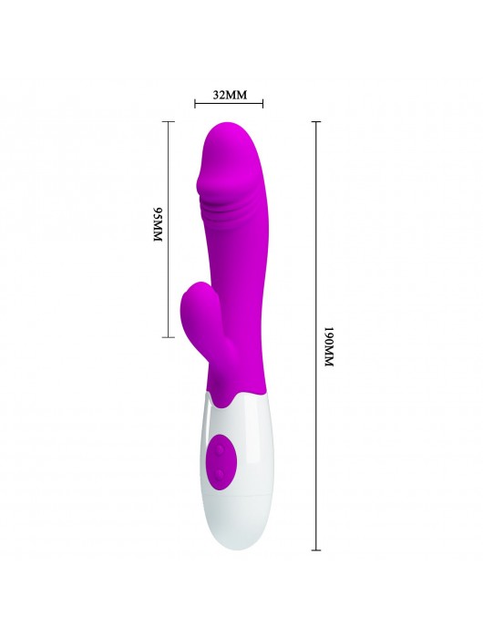 Лиловый вибратор Snappy с клиторальным отростком - 19,5 см. - Baile