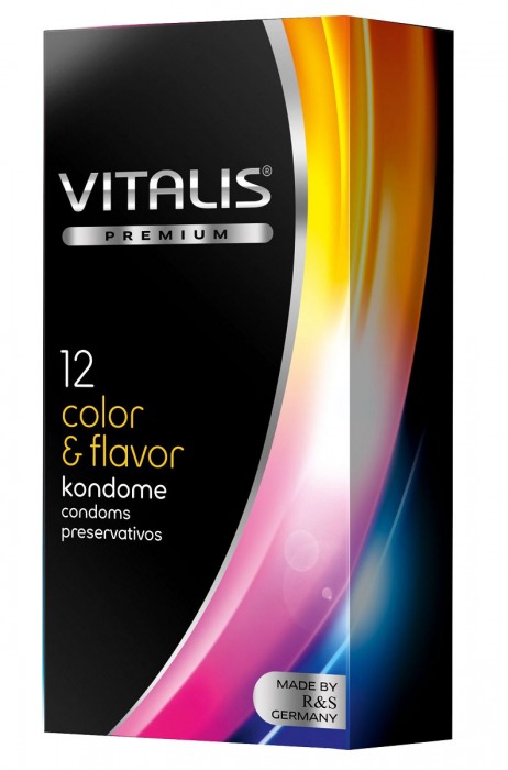 Цветные ароматизированные презервативы VITALIS PREMIUM color   flavor - 12 шт. - Vitalis - купить с доставкой в Саратове