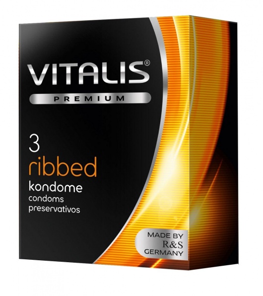 Ребристые презервативы VITALIS PREMIUM ribbed - 3 шт. - Vitalis - купить с доставкой в Саратове