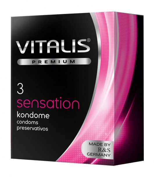 Презервативы с пупырышками и кольцами VITALIS PREMIUM sensation - 3 шт. - Vitalis - купить с доставкой в Саратове