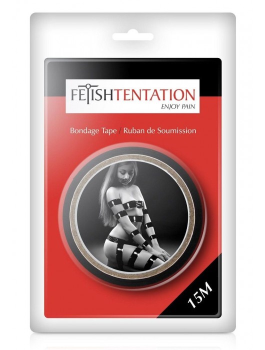 Черный скотч для фиксации - 15 м. - Fetish Tentation - купить с доставкой в Саратове
