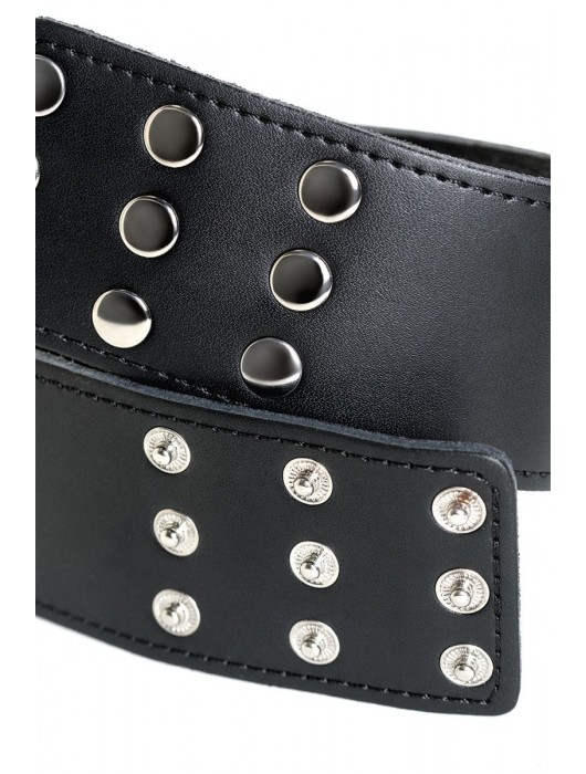 Чёрный кожаный ошейник с шипами - ToyFa - купить с доставкой в Саратове