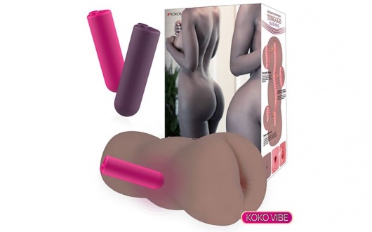 Коричневый вибромастурбатор-анус TONGGGO-Black Angel Auto - KOKOS - в Саратове купить с доставкой