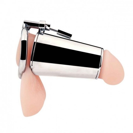 Серебристая сплошная клетка для фаллоса Ultimate Cock Tease Cage - BlueLine - купить с доставкой в Саратове