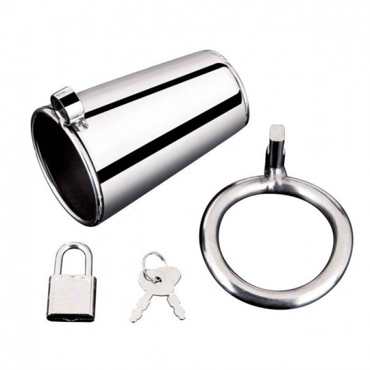 Серебристая сплошная клетка для фаллоса Ultimate Cock Tease Cage - BlueLine - купить с доставкой в Саратове