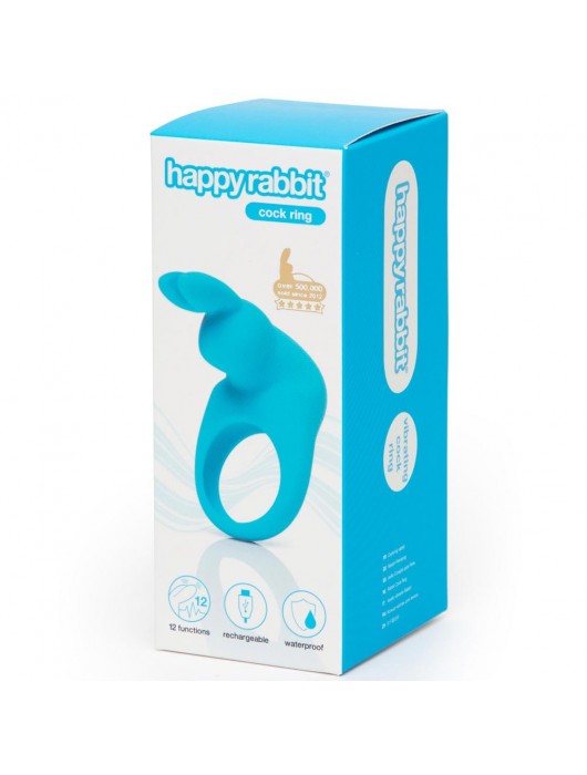 Голубое эрекционное виброкольцо Happy Rabbit Rechargeable Rabbit Cock Ring - Happy Rabbit - в Саратове купить с доставкой