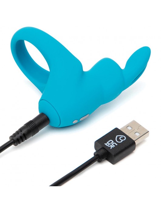 Голубое эрекционное виброкольцо Happy Rabbit Rechargeable Rabbit Cock Ring - Happy Rabbit - в Саратове купить с доставкой