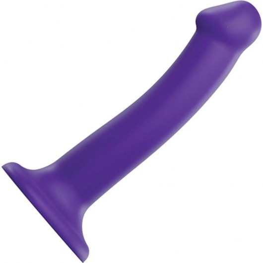 Фиолетовый фаллоимитатор-насадка Strap-On-Me Dildo Dual Density size M - 18 см. - Strap-on-me - купить с доставкой в Саратове