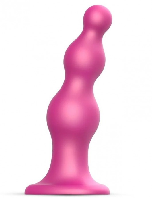 Розовая насадка Strap-On-Me Dildo Plug Beads size S - Strap-on-me - купить с доставкой в Саратове