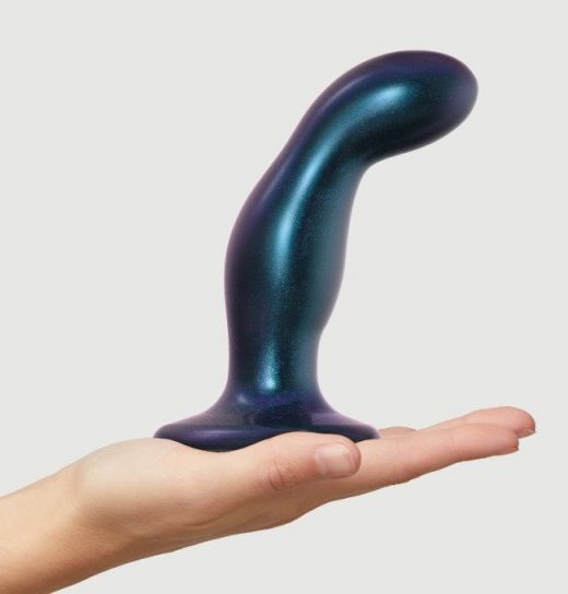 Темно-синяя насадка Strap-On-Me Dildo Plug Snaky size M - Strap-on-me - купить с доставкой в Саратове