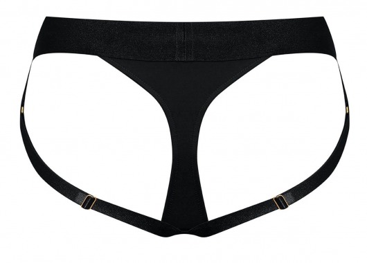 Черные трусики для насадок Heroine Lingerie Harness - size L - Strap-on-me - купить с доставкой в Саратове