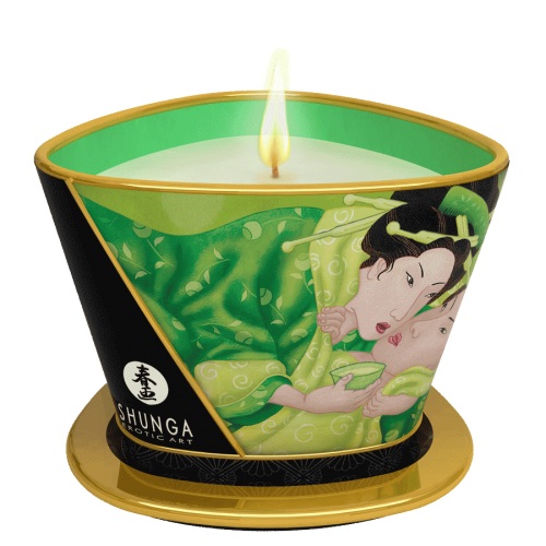 Массажная свеча Exotic Green Tea с ароматом зелёного чая - 170 мл. - Shunga - купить с доставкой в Саратове