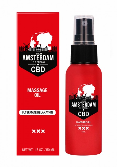 Стимулирующее массажное масло CBD from Amsterdam Massage Oil - 50 мл. - Shots Media BV - купить с доставкой в Саратове